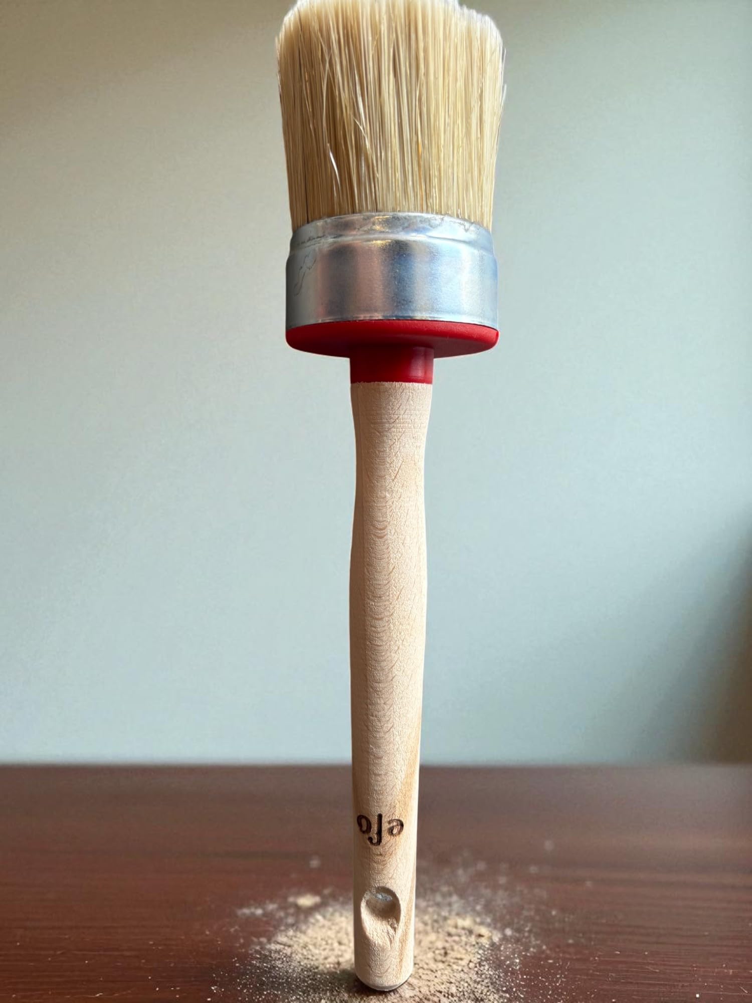 efo Pinceau rond - Pour peinture à la craie, cire, moulures, panneaux, meubles et clôtures - Mélange de poils naturels pour teinture, huile et vernis (60 mm)