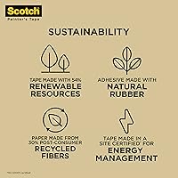 Vista 3 de Scotch Cinta adhesiva de uso general, 1.88 pulgadas por 60 yardas, 2050 (paquete de 2)
