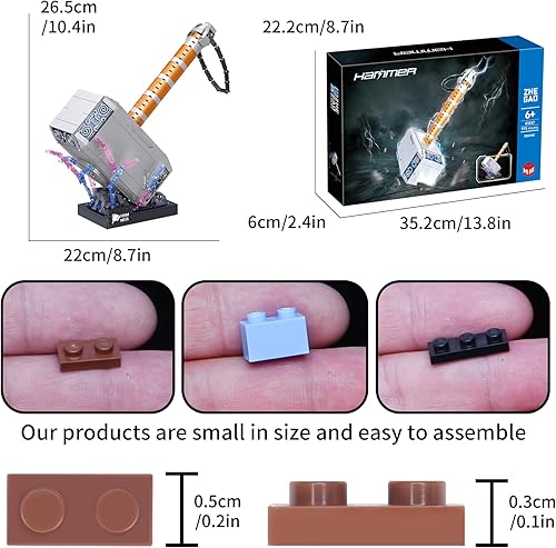 Miniatura 2 de SZRUIZITEC Juego de 975 piezas de bloques de construcción de martillo de batalla de Thor, juego de construcción creativo de superhéroe, el mejor