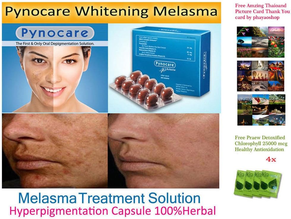 100%herbal 20 +5 Capsules Pynocare Whitening Melasma Hyperpigmen Skin Care