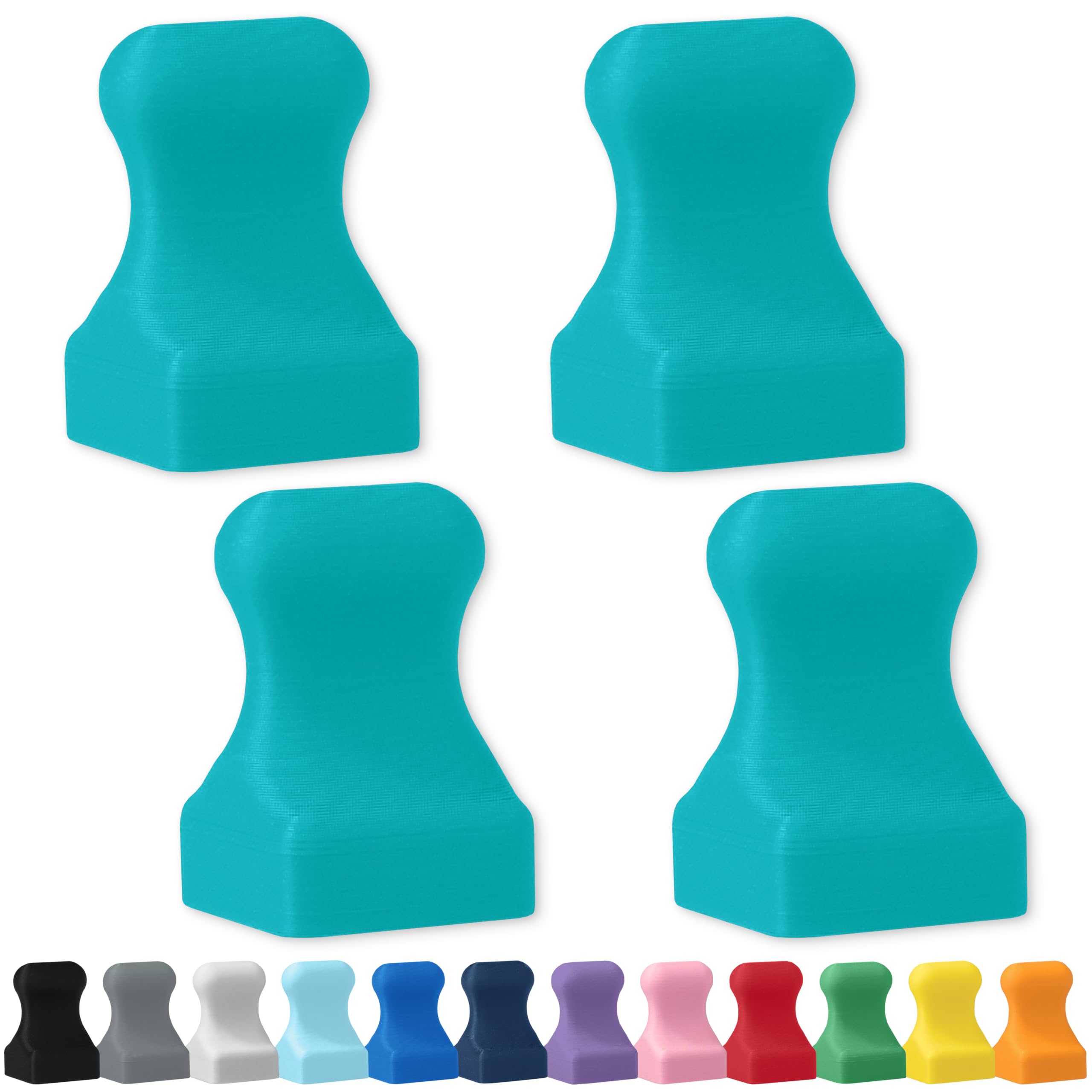 Glassboard Studio MiniPawn Magnet - Strong Neodymium Rare Earth Magnets for Fridge, Whiteboard, Locker & Magnetic Glassboards - Crafting & Office Use - Strong Fridge Magnets (Seaside Teal Pawn, 4)