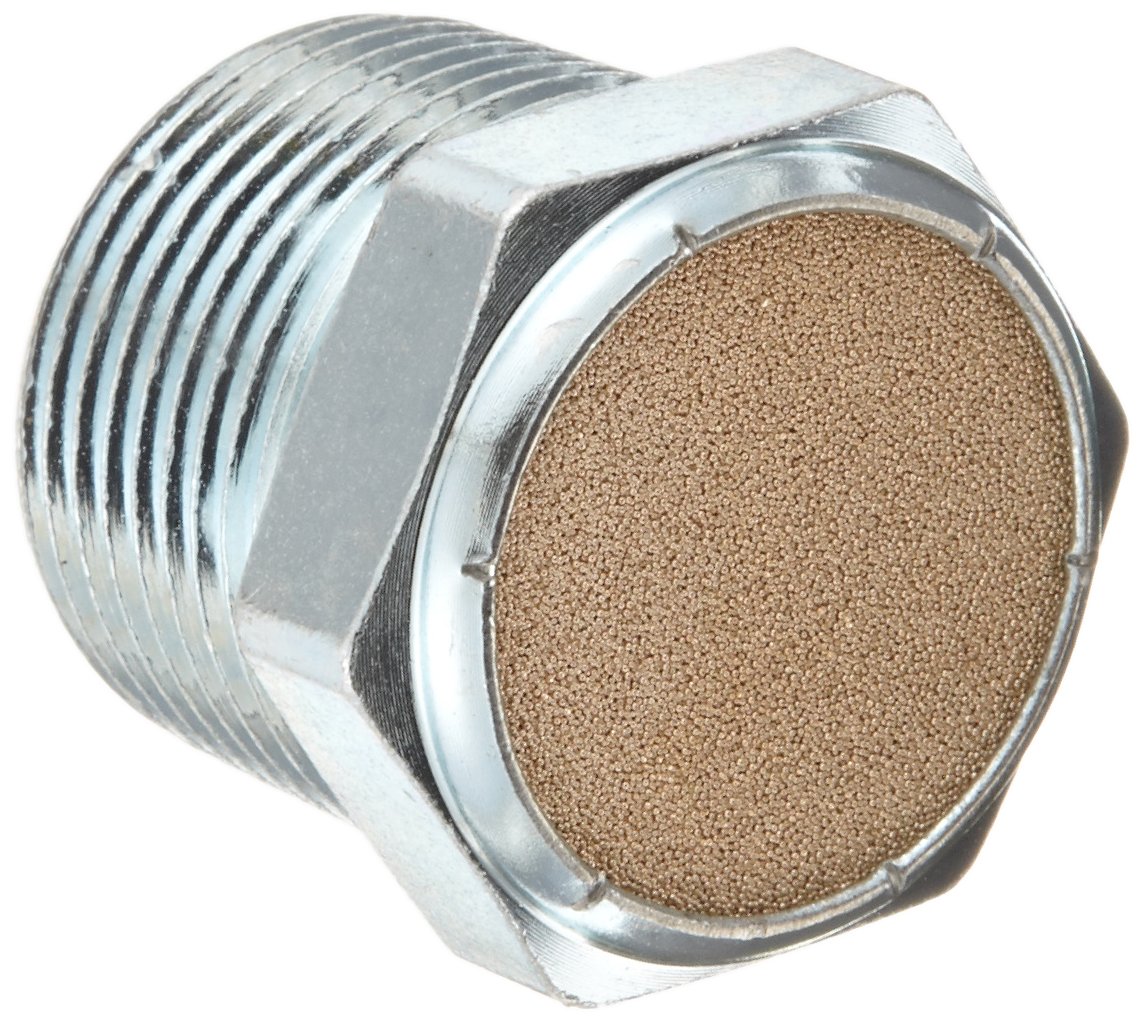 Parker 047160016 Sintered Bronze Breather Vent, 1 " NPT Male, 1.31" Length, 150 psi Compressed