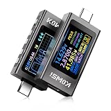 diymore Tester USB 3,3 V-40 V 12 A USB cyfrowy tester mocy, miernik prądu, napięcie, woltomierz, detektor wydajności z pomiarem krzywizny, pomiar tętnienia, test protokołu
