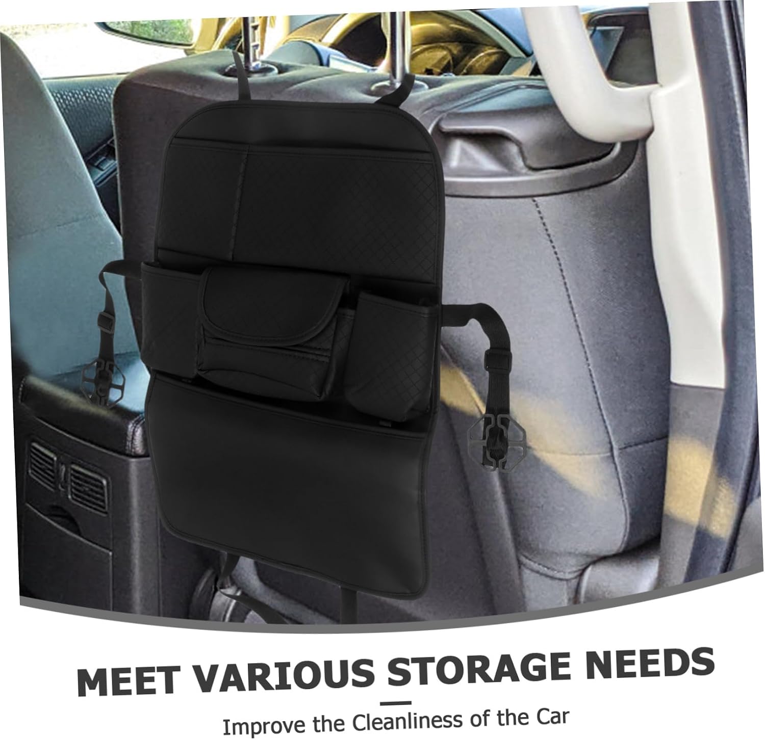 UKCOCO Car Backseat Organizer with Multi Pockets PU Hanging Storage image 3
