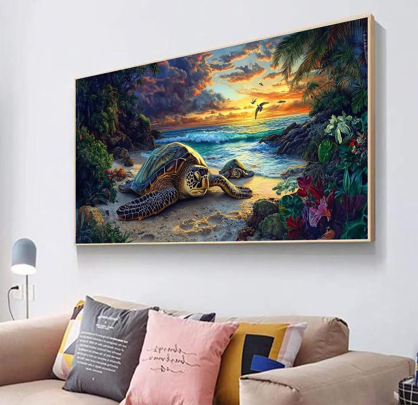 Diamentowe zestawy artystyczne, dla dorosłych, żółw morski, duże zestawy do malowania diamentami dla dorosłych, 5D, DIY, zestawy mozaikowe i kamienie szlachetne, cekiny, diamenty, rękodzieło, idealne