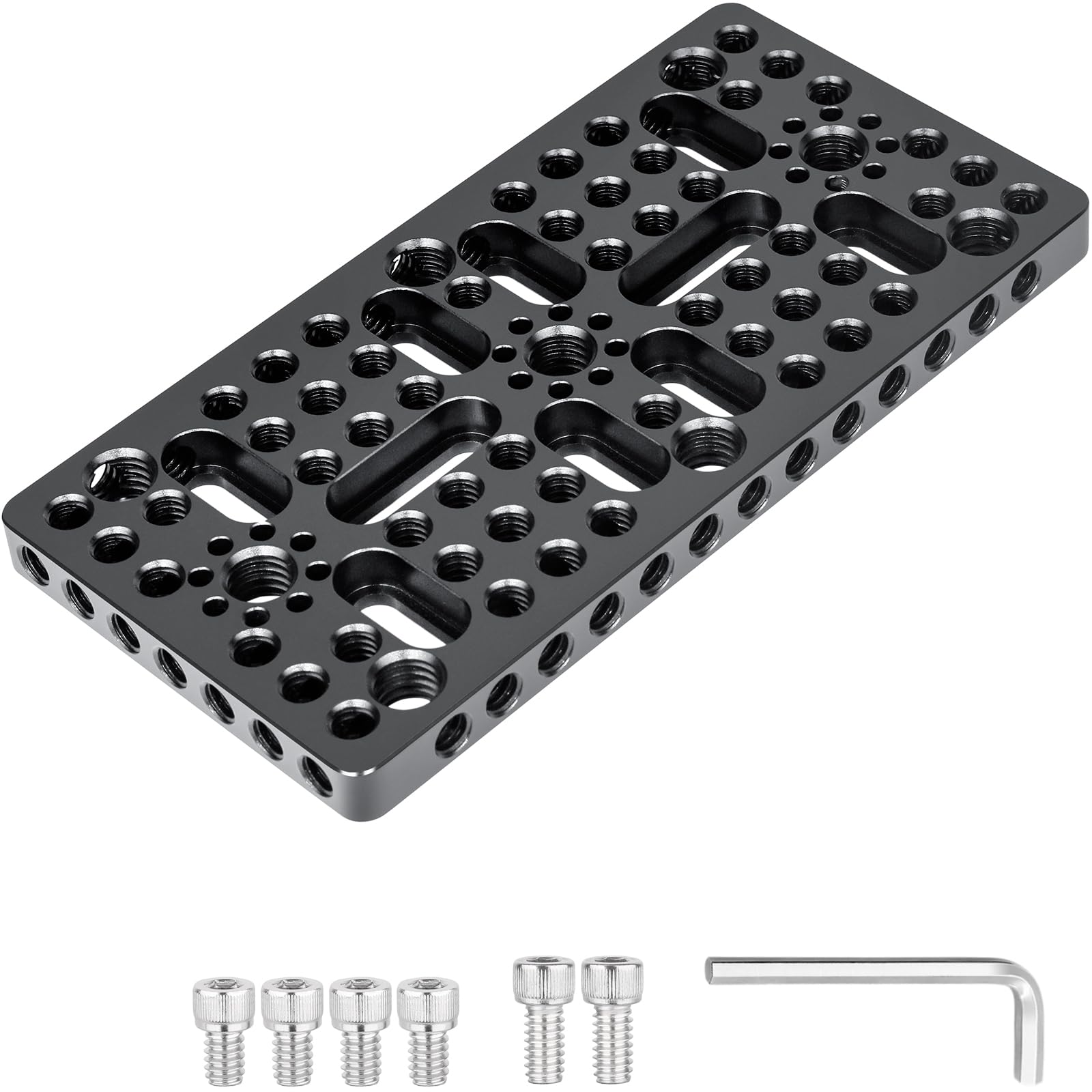 INNOREL CP1407 14 * 7 cm Piastra di formaggio multifunzionale con filetti da 1/4" e 3/8",Piastra di montaggio commutazione con fori di localizzazione ARRI integrati per fotocamera e treppiede