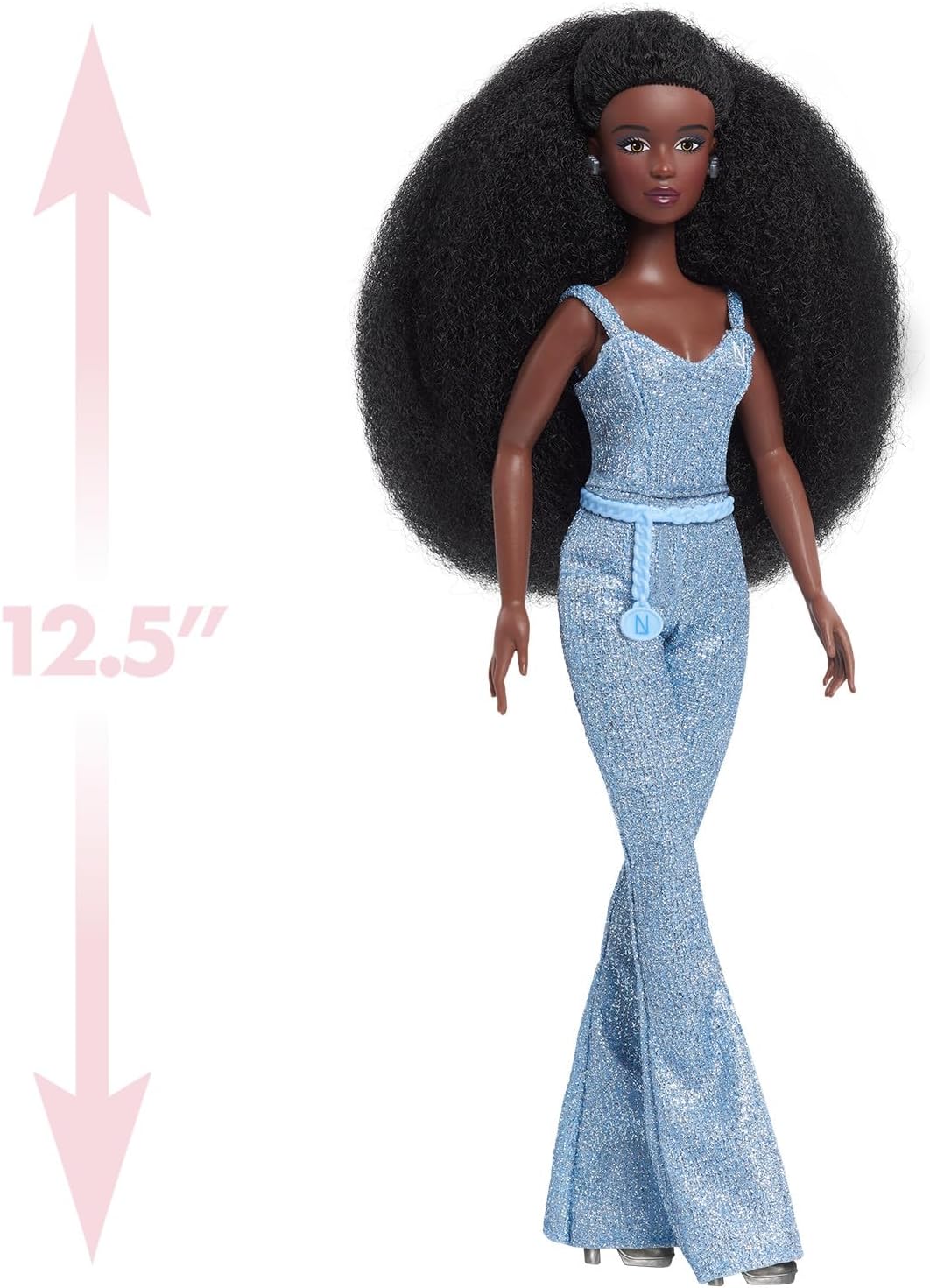 Naturalistas “Crown Collection” 11.5-inch Liya Fashion Doll and Accessories with 4C Textured Hair and Deep Brown Skin Tone by Purpose Toys