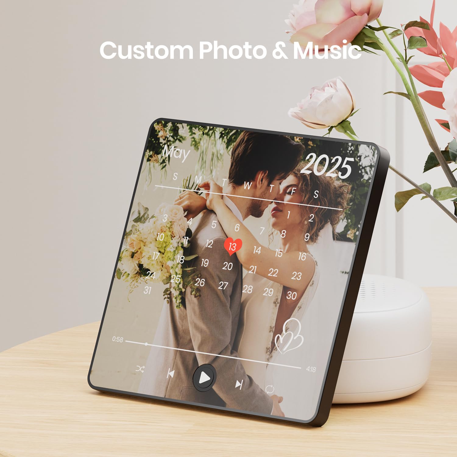 Aimant Frigo Personnalisable Avec Photo Musique Spotify - Magnet Frigo Personnalisable Peut Jouer Des Chansons Avec Lecteur De Musique - Cadeau Personnalisé Pour Les Couples Noël Saint-Valentin