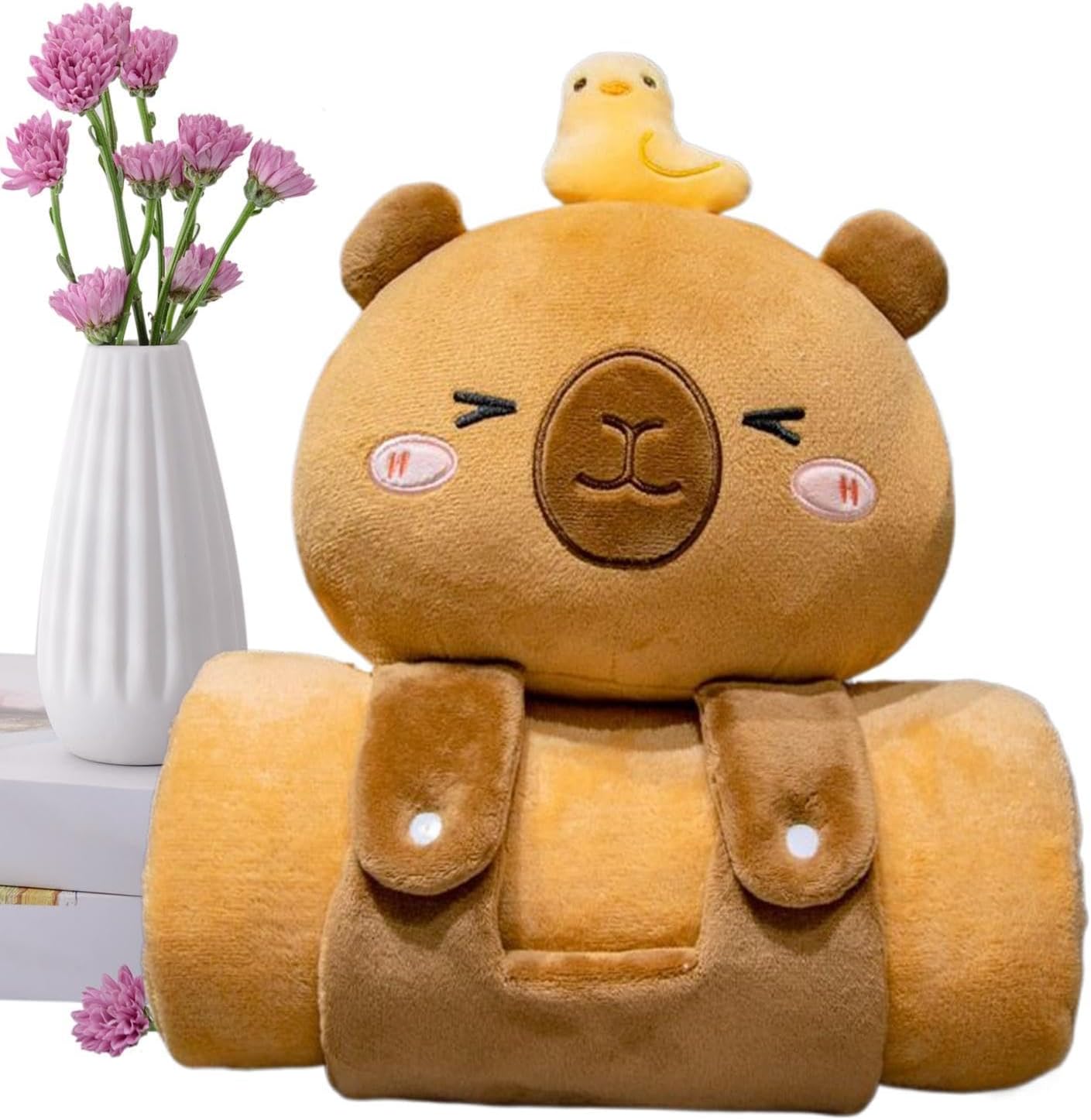 Sleeping Bag Blanket | Cute Soft Kids Sleeping Mat in Capybara Shape - Comfortable Multi-Purpose Shawl, Bed Throws for Birthday Parties, Family Gatherings, Offices, School