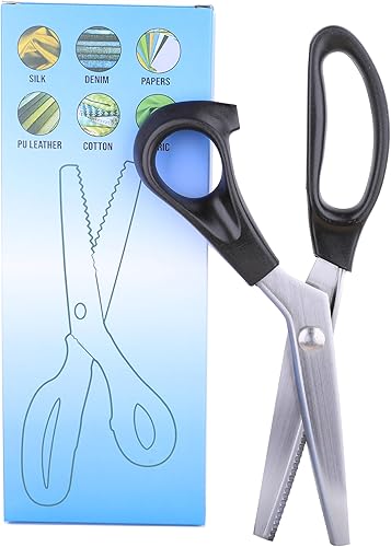 Vista 12 de Tijeras de tintar fuertes y afiladas, tijeras para tela, tijeras dentadas y festoneadas, 0.118 pulgadas, 0.118 pulgadas, 0.197 pulgadas, 0.276