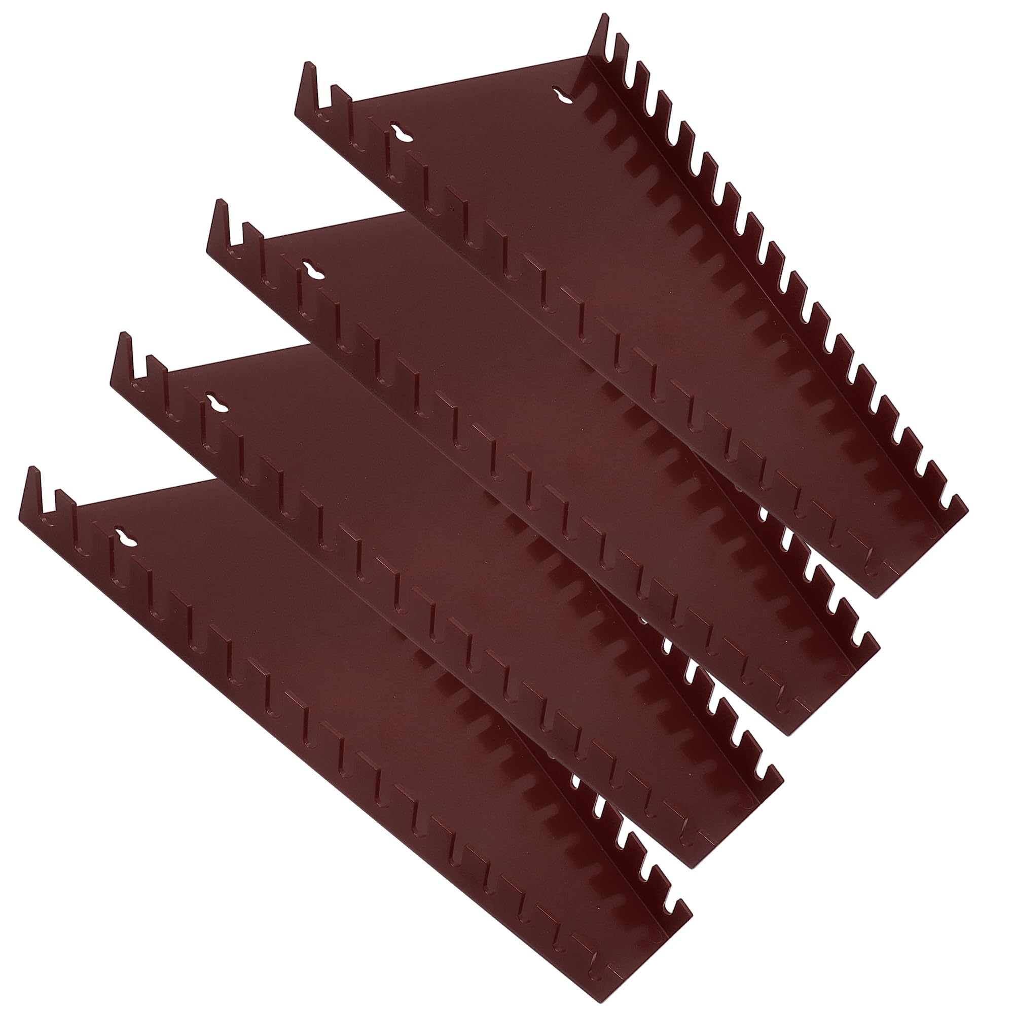 BUSY-CORNER 64-Slot ABS Plastic Wrench Organizer, Heavy Duty Wrench Organizer Tray for Tool Box, Fit SAE & Metric Wrench Storage, 4 Pack Wrench