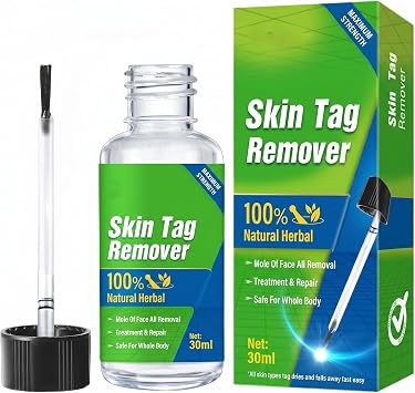 ZAREL Skin Tag Remover Serum, Tags Dry & Fall Off Naturally, 30 ml | Pain-Free Liquid Skin Tag Removal Solution, Precise Application for Face, Neck & Body, Gentle Formula for All Skin Types