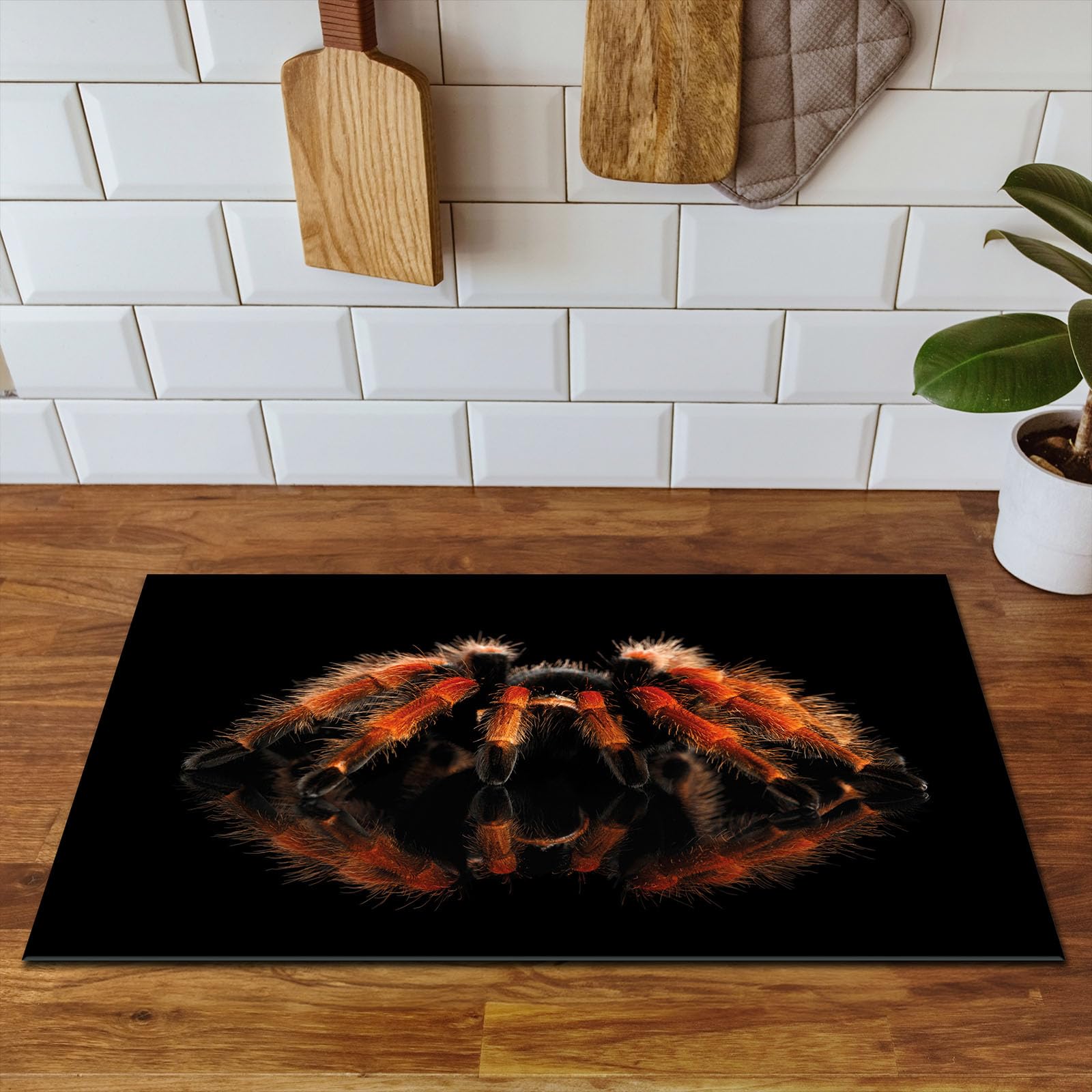 Tapa para placa de induccion - Placa protectora vitroceramica 80x52 cm - negro - araña