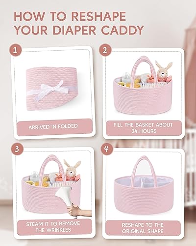 Vista 68 de Maliton Organizador de pañales para bebé, cuerda de algodón para cambiador, almacenamiento de guardería, artículos imprescindibles para bebé recién