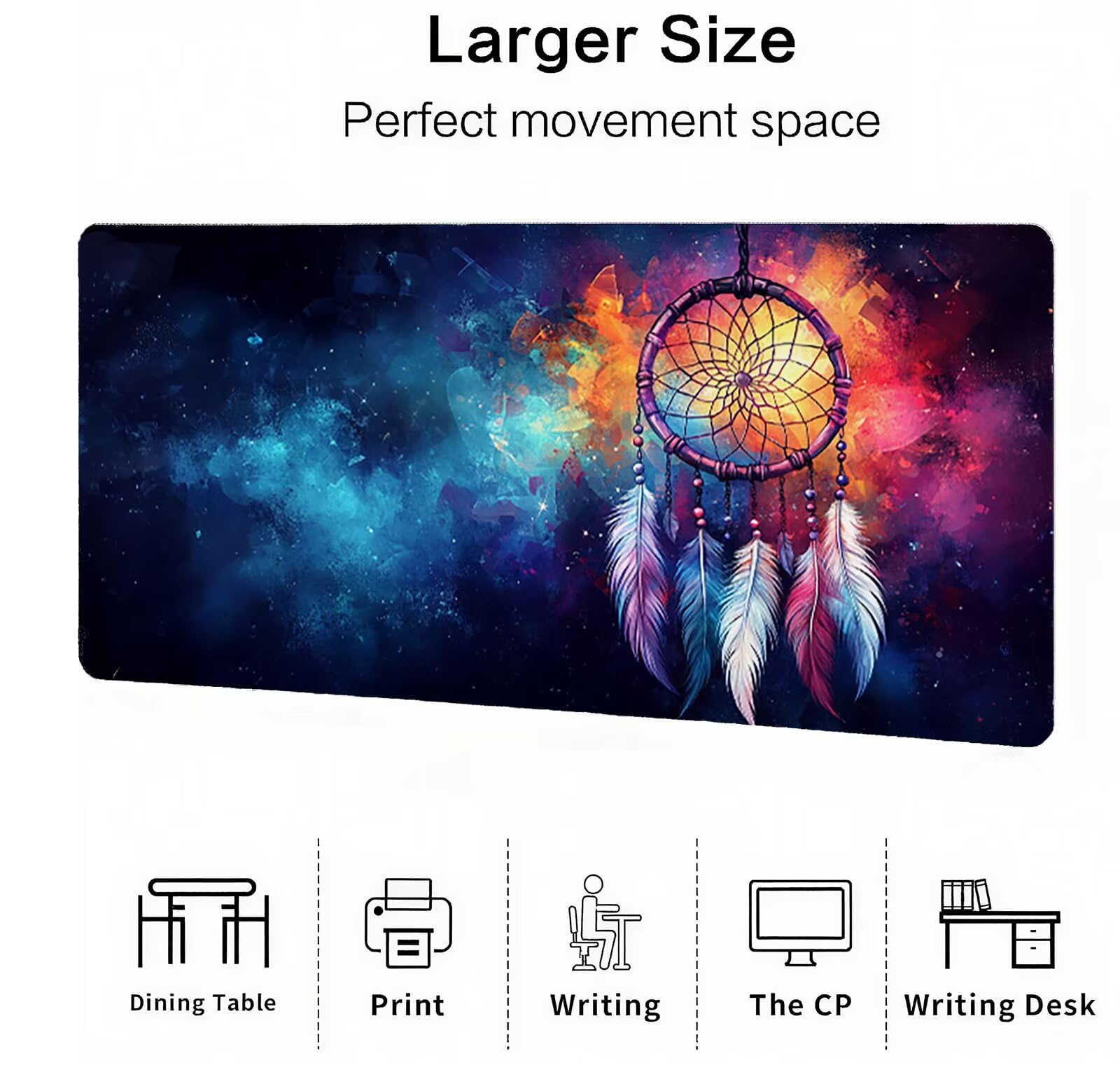 Podkładka pod mysz XXL 1400 x 600 mm podkładka pod mysz dla graczy łapacz snów duża podkładka pod mysz biurową akcesoria z antypoślizgową podstawą wodoodporna podkładka pod mysz podkład, do biura gier