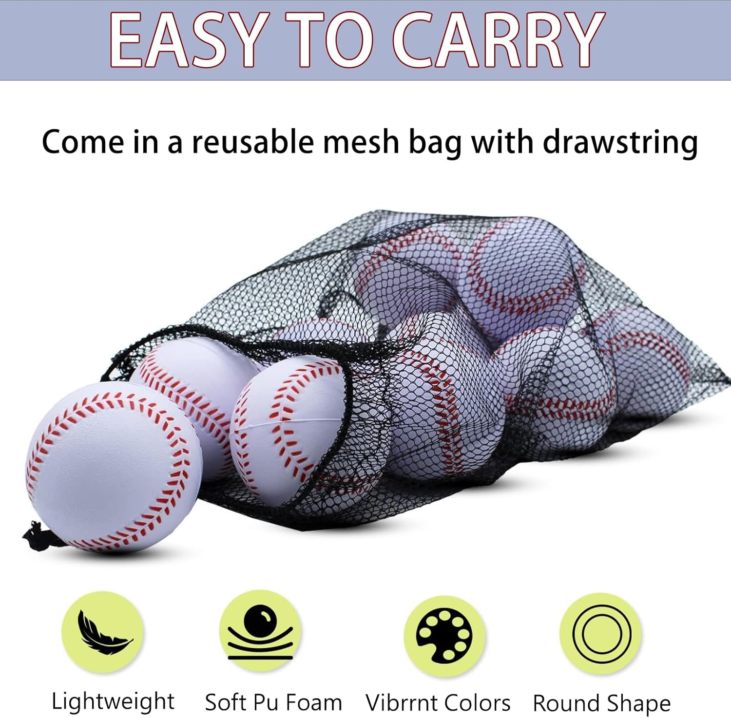 Magicorange 12 Pack Foam Baseballs Practice Foam Softballs 11 inch Training Baseballs Unmarked Baseball Soft Toss, Batting, Fielding, Hitting, Pitching
