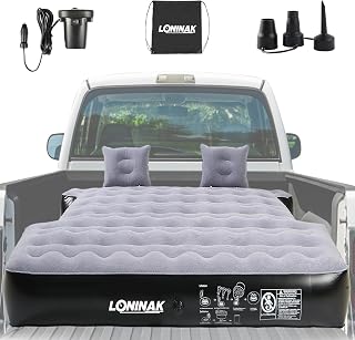 Truck Bed Air Mattress 5.5-5.8 ft, Inflatable Air Mattress for Short Truck Bed, Pickup Inflatable Air Mattress with Pump & Bag Compatible with F-Series, Silverado, RAM, Sierra, Titan, Tundra