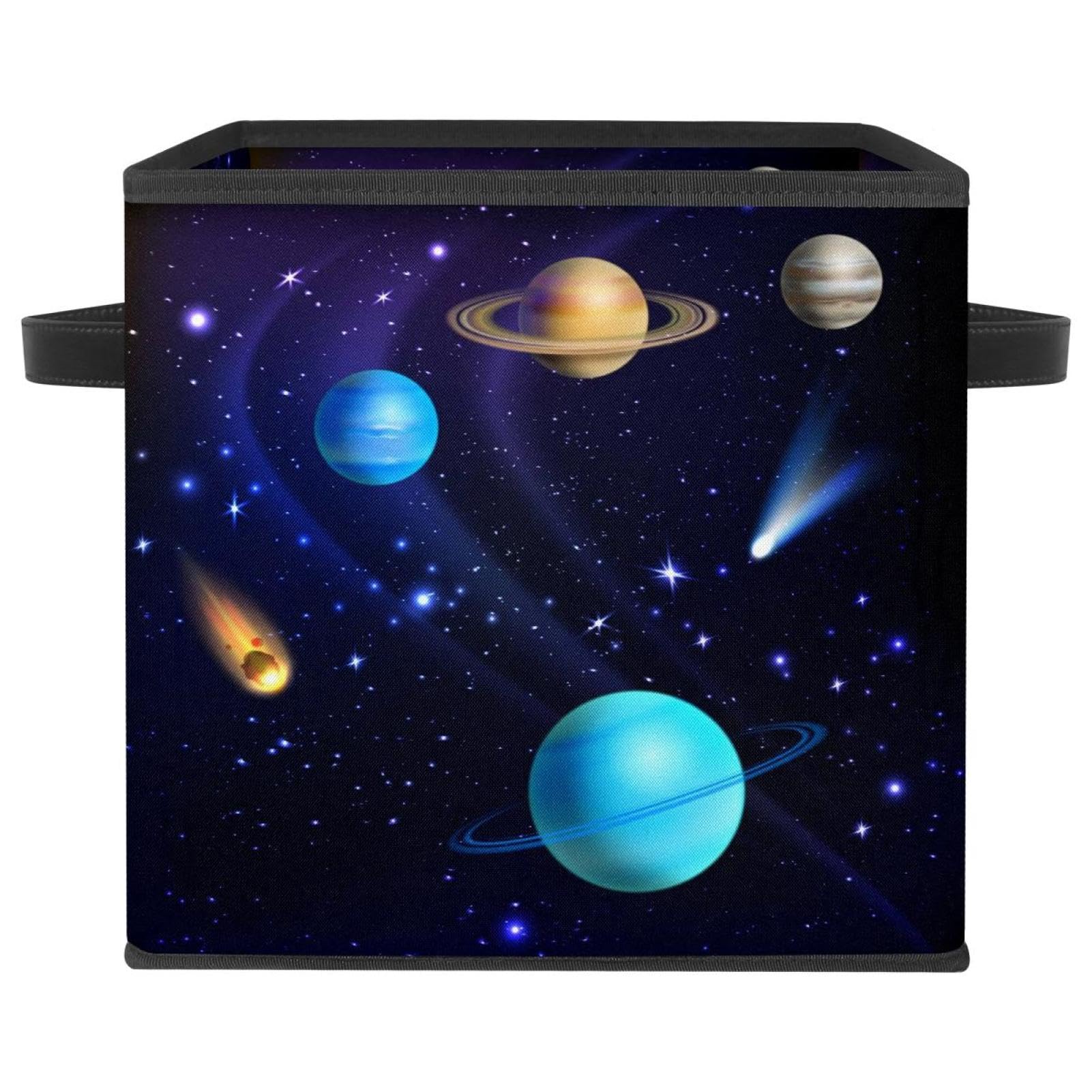 Boîte de rangement pliable motif galaxie en tissu cube pour chambre
