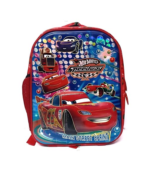 LJC Stylish Racing car Bag/ stylish Backpack best for Girls and Boys/3D BAG(3-6YEARS),Red,M(CAR HARD CASE)