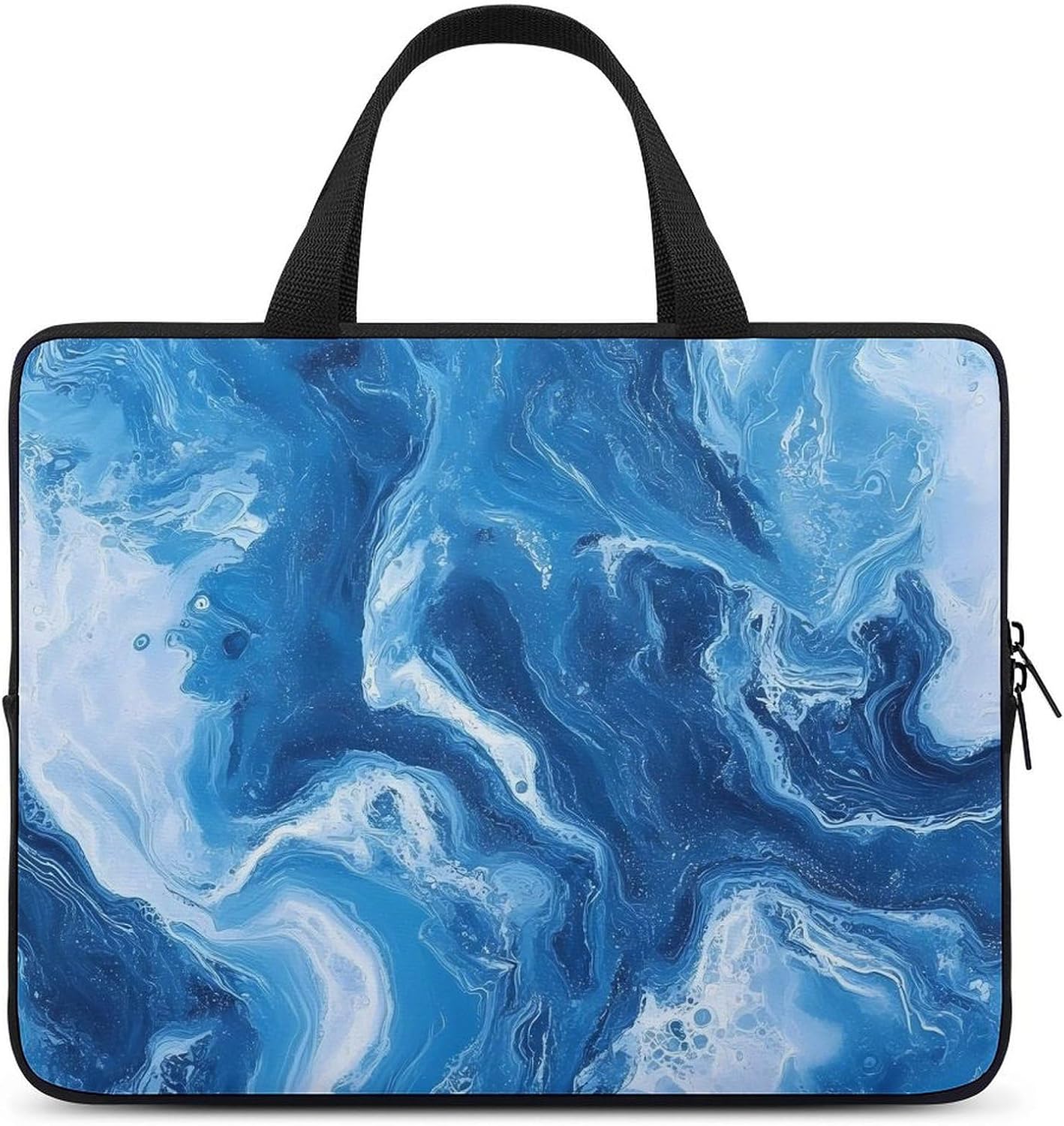 Abstract Blue Marble Tie-dye Laptop Bag Lightweight Computer Bag Carrying Case for Work Business
