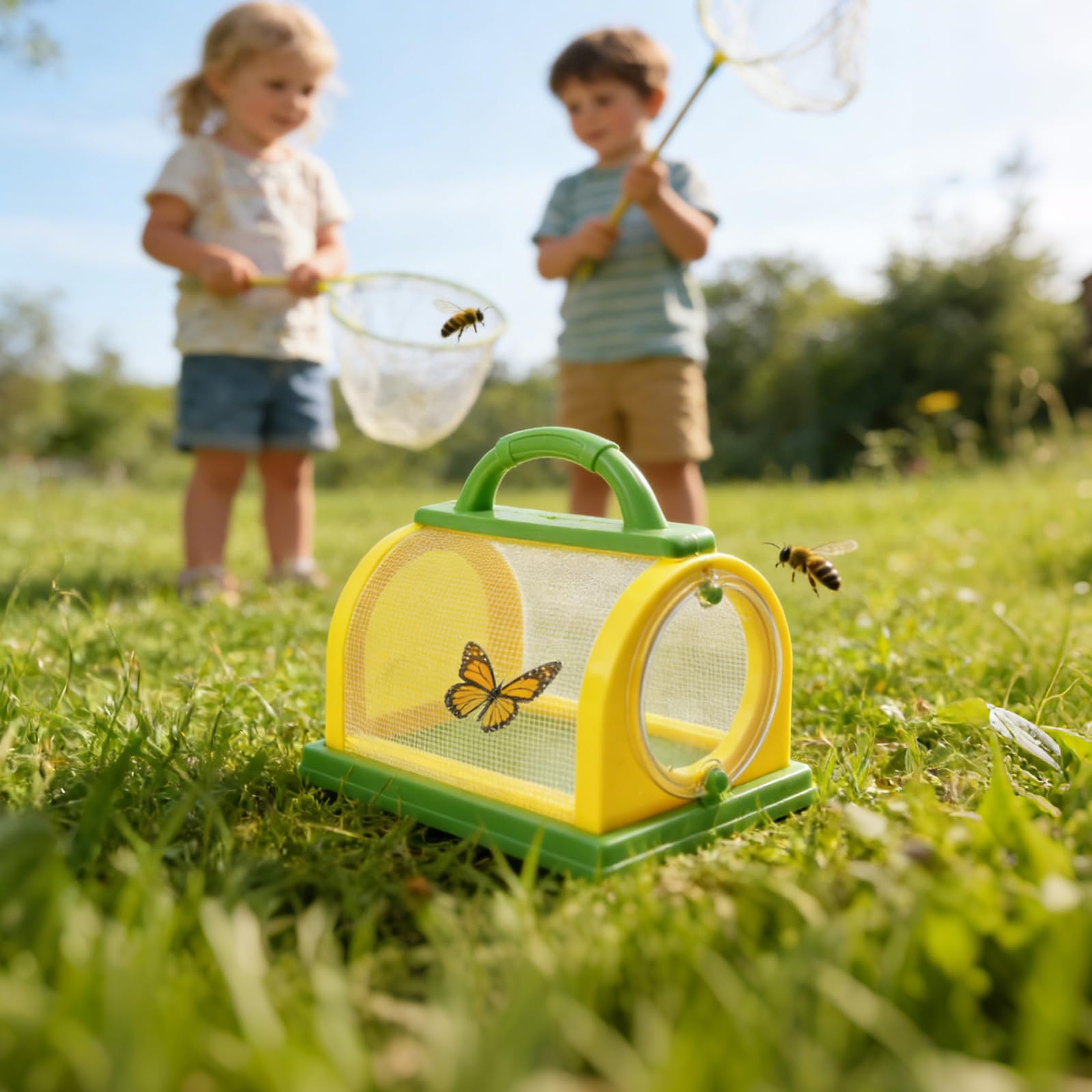 Conjunto Explorador al Aire Libre Kit de Exploración para Niños, Incluye Red para Mariposas, Recipiente para Insectos, Atrapador de Insectos, Caja de Observación, Pinzas para Insectos