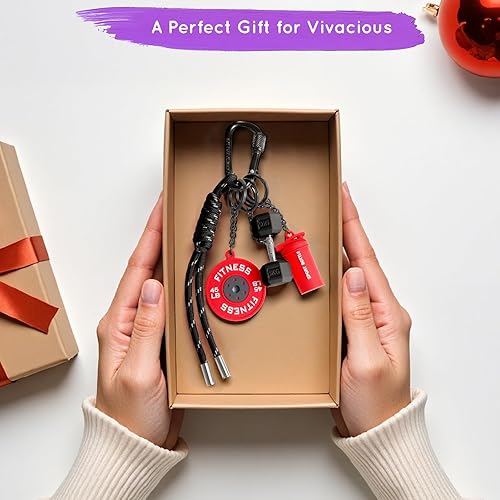 Miniatura 6 de Llavero de Mancuerna y Pesas, Adornos para Bolso o Cartera, Regalo para Mujeres y Hombres Fitness, Lindos Accesorios Mini para Llaves de Coche