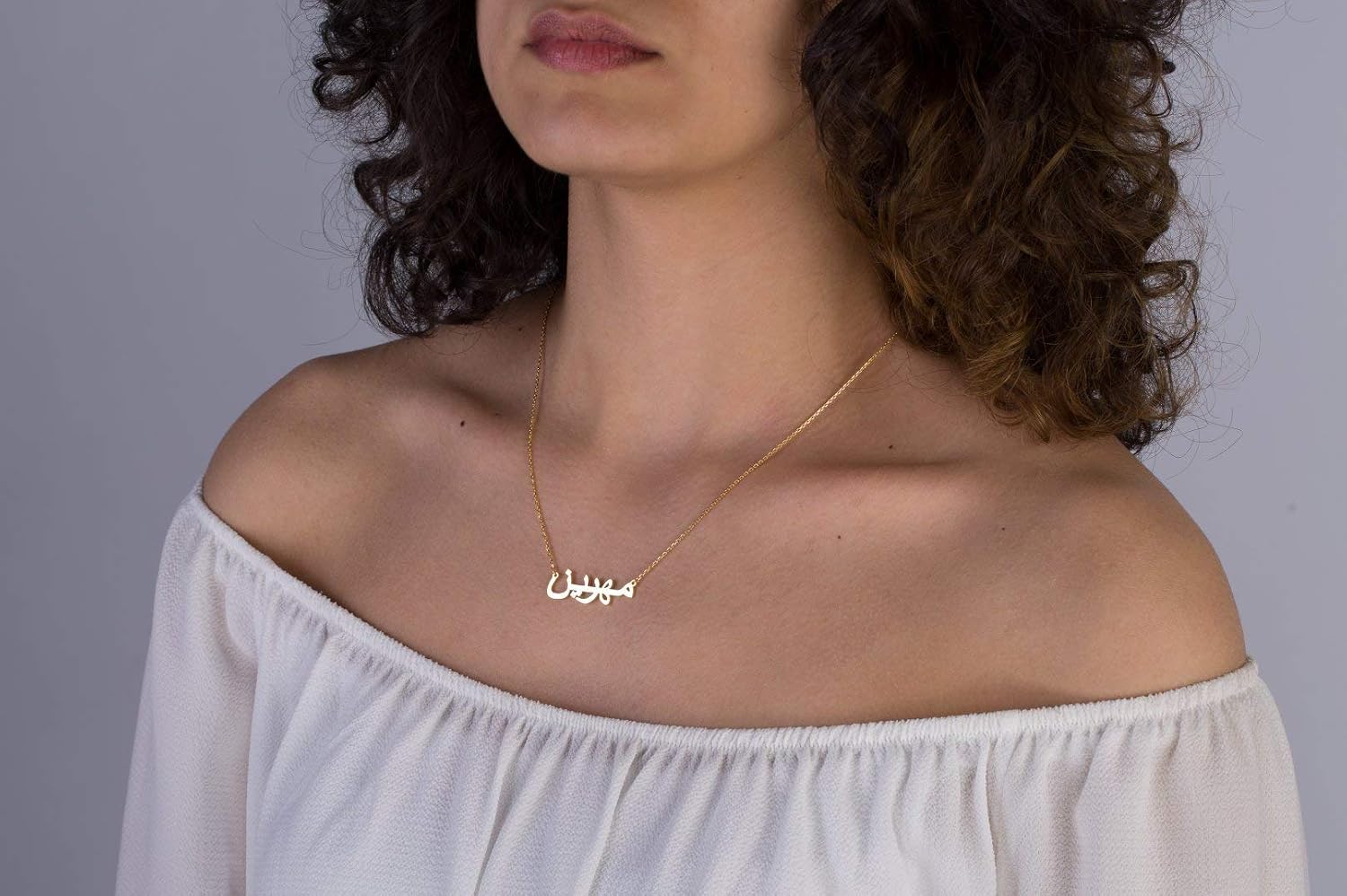 Tiny Arabic Name Choker Necklace - Gold Arabic Necklace-Personalized Choker Necklace- Choker Necklace-Bridesmaid Gift- Arabic Name Plate