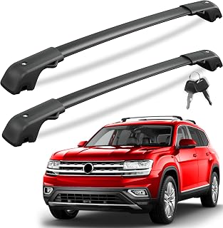 300lb Roof Rack Cross Bars for Volkswagen VW Atlas 2017-2026 | with Raised Side Rails(Not For Atlas Cross Sport), Lockble Heavy Duty Anti-Theft Aluminum Roof Rails Crossbars Rooftop