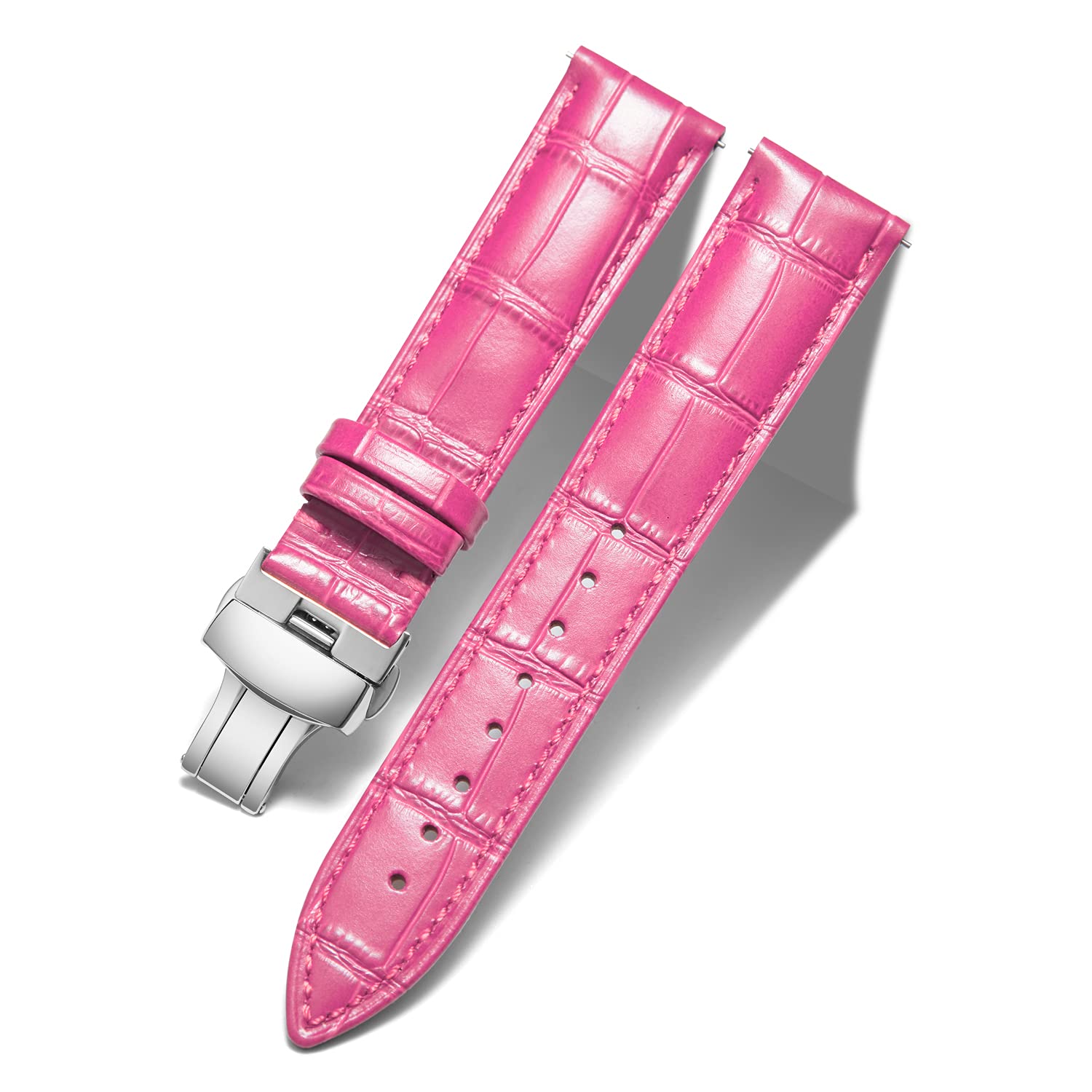 BINLUN Leather Watch Bands Replacement Alligator Pattern Watch Strap for Men Women with Silver/Gold/Rose Gold Butterfly Deployment Buckle 12mm 13mm 14mm 16mm 17mm 18mm 19mm 20mm 21mm 22mm 23mm 24mm — view 8
