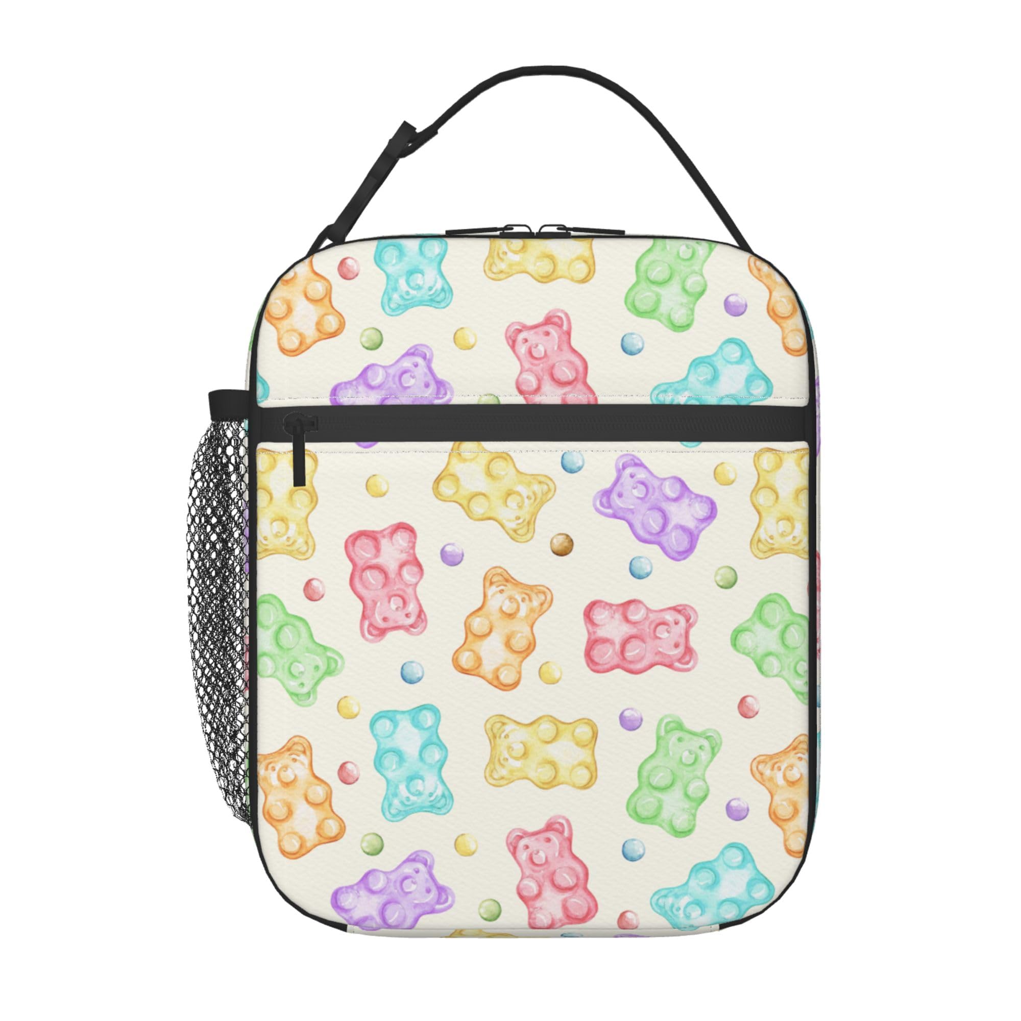 Kids Lunch Bag Lunch Box for Boys Girls Women Men, Reusable Insulated Lunch Tote Bag, Thermal Cooler Sack Food Handbags High Capacity for School Work Travel Picnic (Gummy Bear)