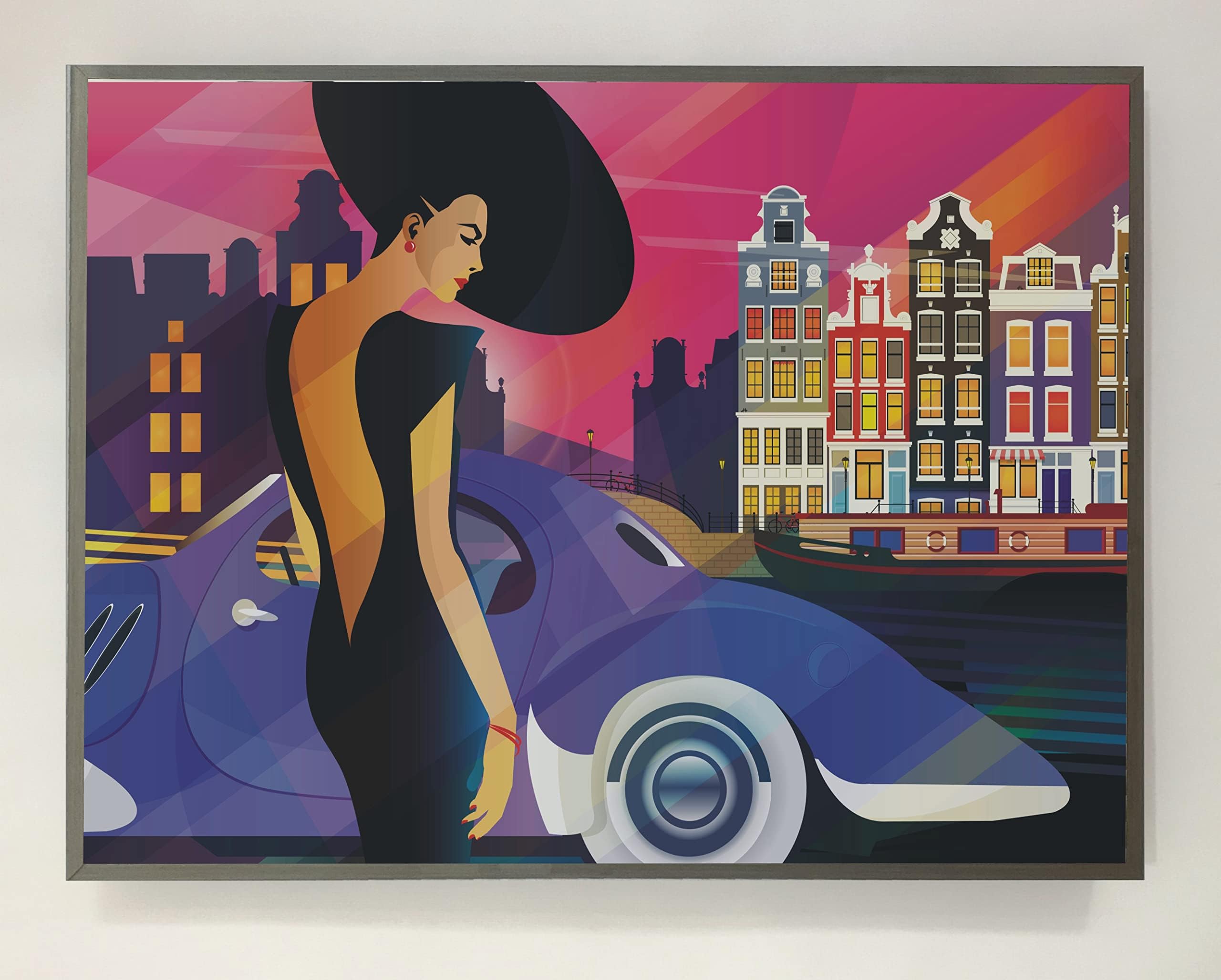 Cartel de Madera Retroiluminados con Leds Pop Art: Mujer