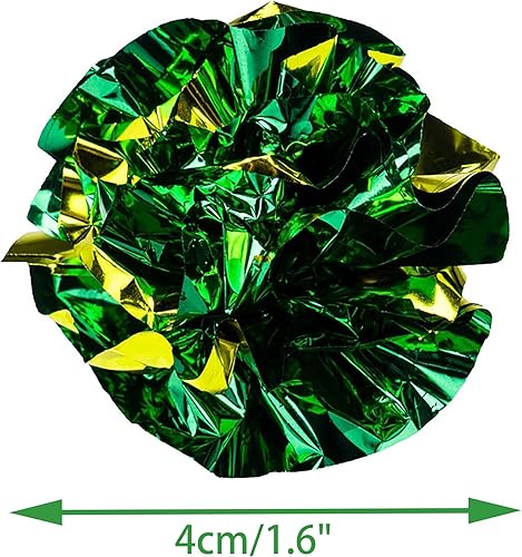 Miniatura 5 de CHIWAVA 24 bolas de Mylar de 1.6 pulgadas brillantes y arrugadas para gatos, pelota de gatito agrietado, juego ligero, colores surtidos