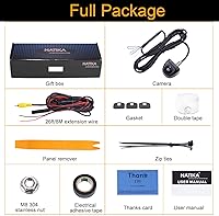 Vista 7 de NATIKA Cámara de retroceso/visión frontal, IP69K, impermeable, gran visión nocturna, HD y súper gran angular, de metal, estilo OEM, cámara de Negro