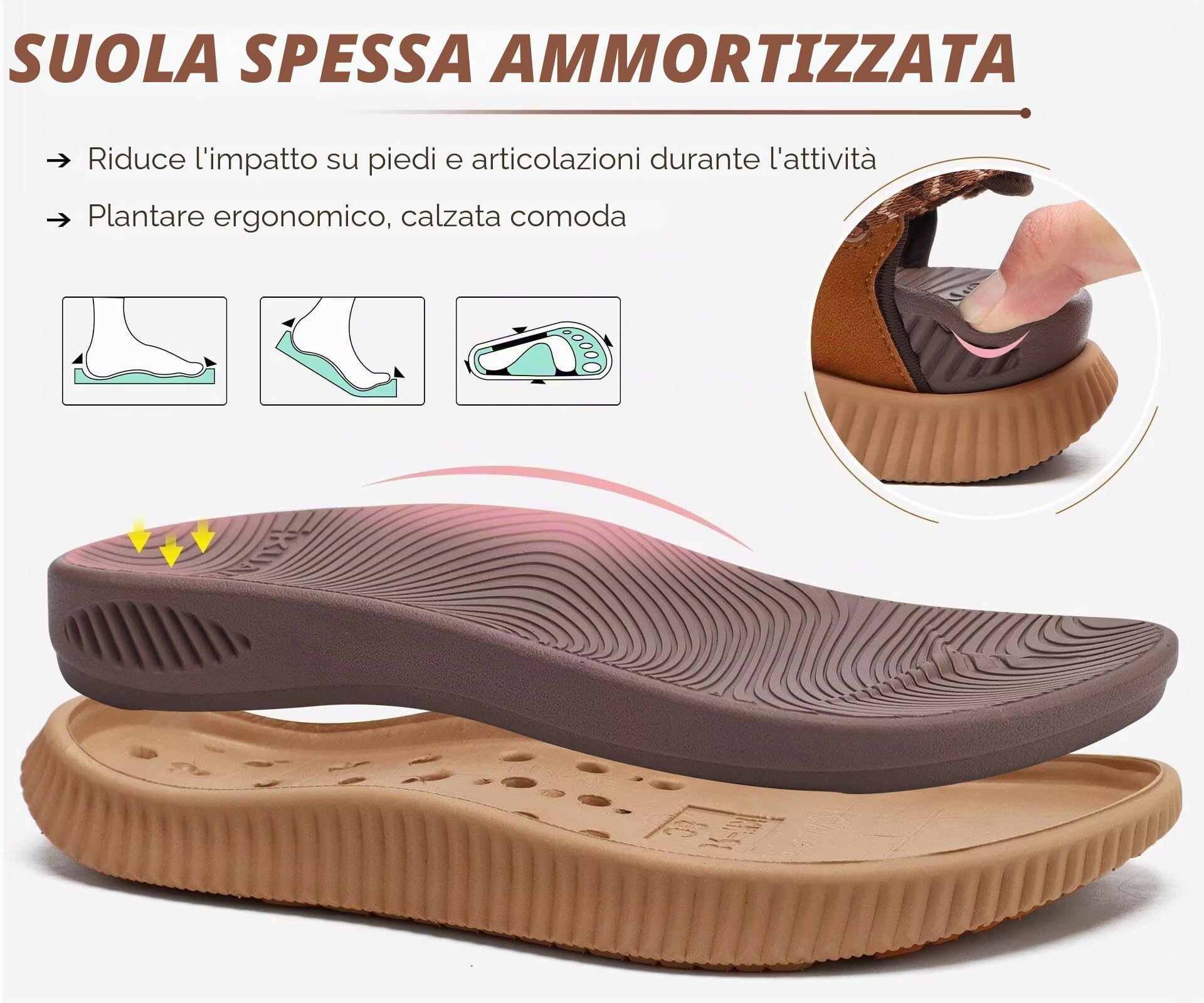 KuaiLu Sandali Trekking Donna Comode Sportivi Sandalo Ortopediche Estive