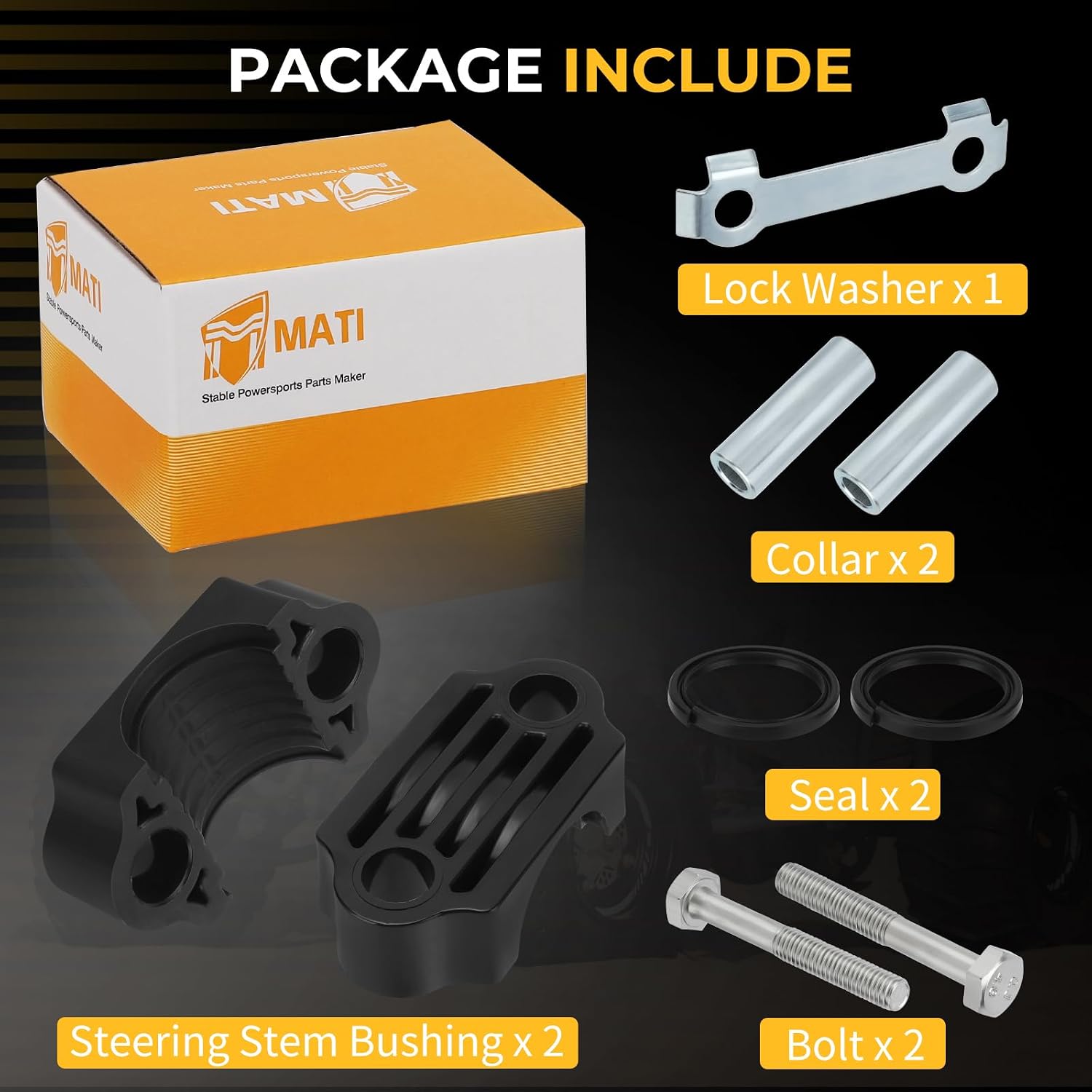 Contents of the M MATI Steering Stem Bushing Seal Rebuild Kit