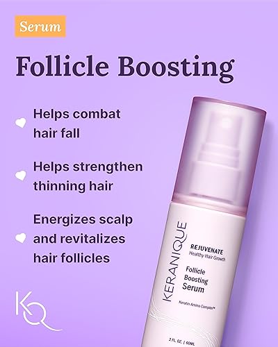 Miniatura 4 de Keranique - Sistema de cabello más grueso en 60 días con champú de queratina, acondicionador, suero de refuerzo de folículos y tratamiento de