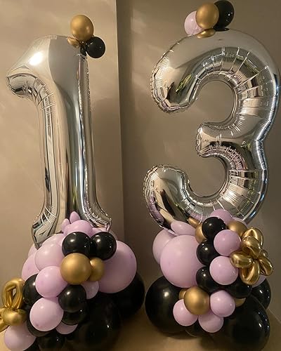 Miniatura 4 de Globos gigantes de 40 pulgadas de color plateado con el número 13, gigantes, gigantes, enormes de aluminio de Mylar de 13 o 31, globos digitales de