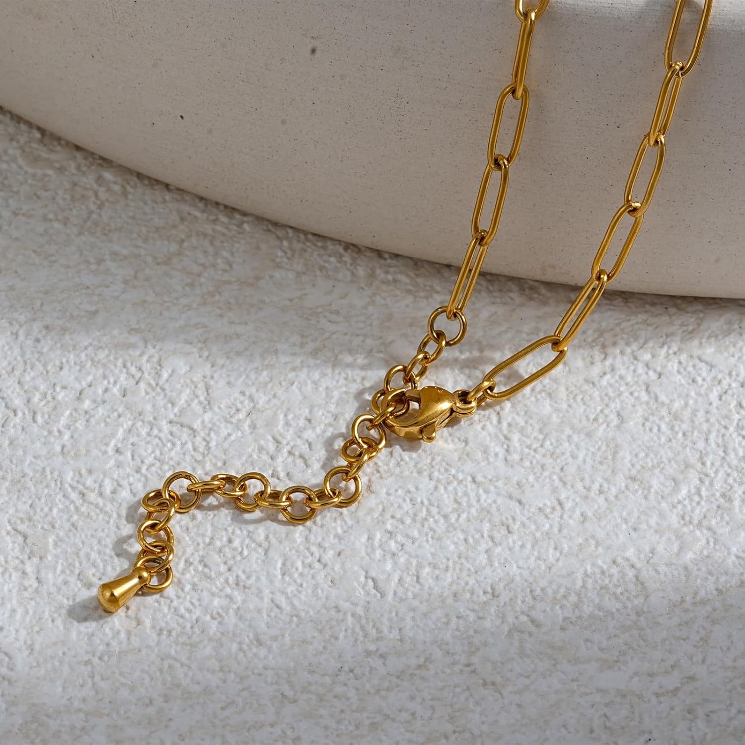 Paperclip Toggle Necklace 18K Gold Plating 8 * 10mm Teardrop Cut CZ Birthstone Pendant Paper Clip Chain Necklace Gemstone Crystal Jewelry Gift for Women - Image 8