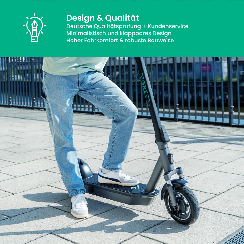 Egret Ey! Serie E-Scooter mit Straßenzulassung | Bis zu 65Km Reichweite und 1520 Watt Peak, 20km/h, Luftreifen, Dual Bremsen, App (Wählbar Ey! 1, Ey! 2, Ey! 3, Ey! 6, Ey! 7)