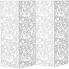 12Pcs DIY Partition Screen & Wall Decor, Wall-mounted Folding Square Room Dividers Hanging Room Dividers with Installation Holes, for Bedroom, Living Room & Modern Home, Size 40 40 cm, White