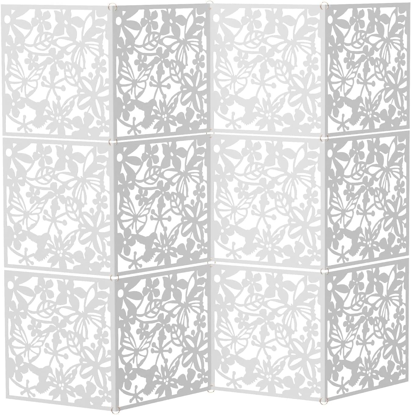 Hanging Room Divider Panel, 12 Pieces White Square Screen Panels Solid Board Cut Room Partition, Thin PVC Home Screen Panel 40*40*0.127cm, for Home Hotel Living Rooms Bedroom Sitting Room Decoration
