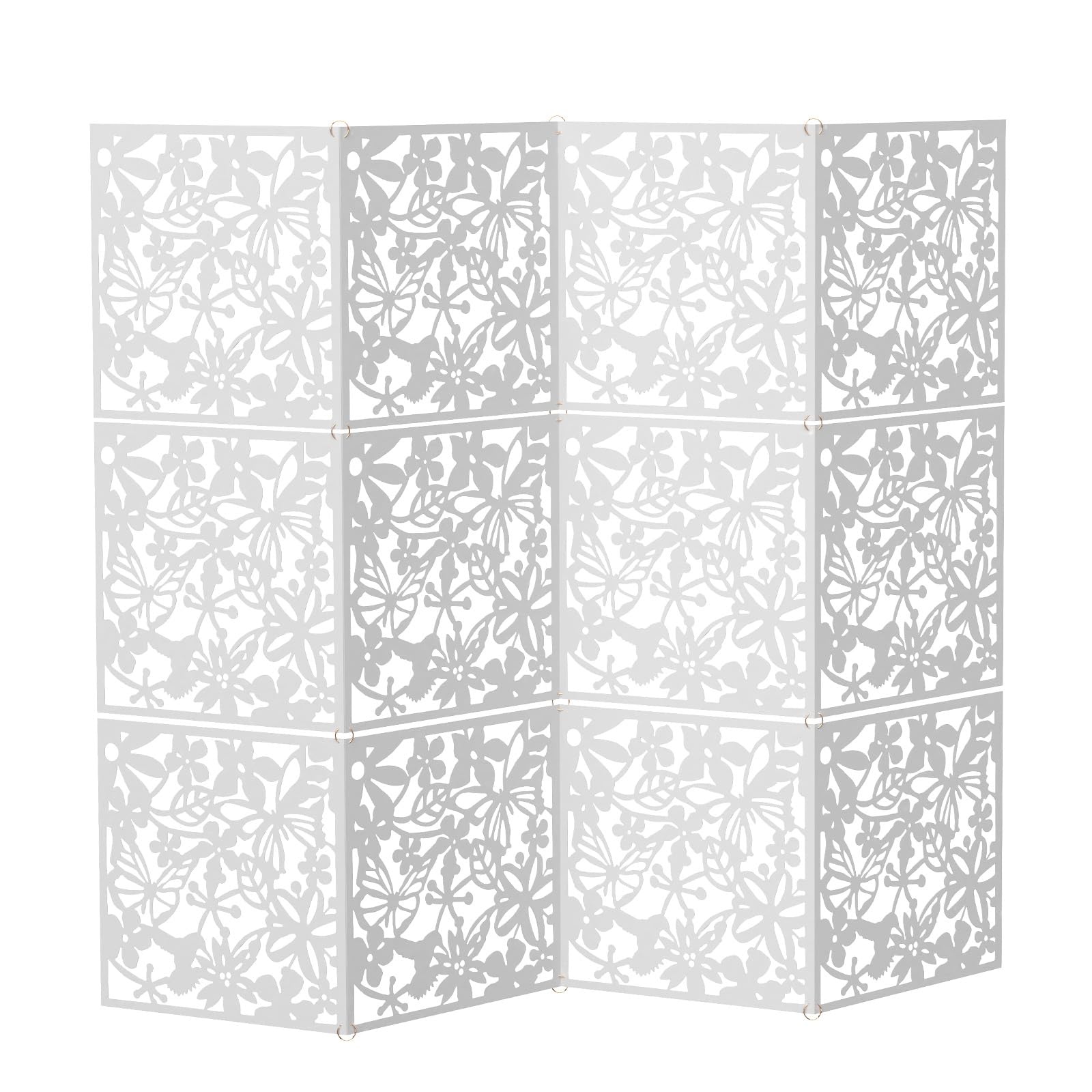 Hanging Room Divider Panel, 12 Pieces White Square Screen Panels Solid Board Cut Room Partition, Thin PVC Home Screen Panel 40*40*0.127cm, for Home Hotel Living Rooms Bedroom Sitting Room Decoration