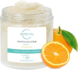 Sumbody Exfoliating Body Scrub (21oz) Vitamin C, Citrus, All Natural, USA Made, Self Care Gifts For Women, Teens, Men Sensitive Skin Nourishing, Hydrating, Non-Toxic