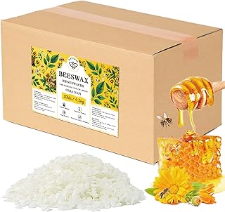 Beeswax pellets 10LB, VEGISHINE Pure and Natural White Beeswax for Candle Making, DIY Skin Care, Lip Balm, Polishing, Lotion, Soap, Candle Making Supplies