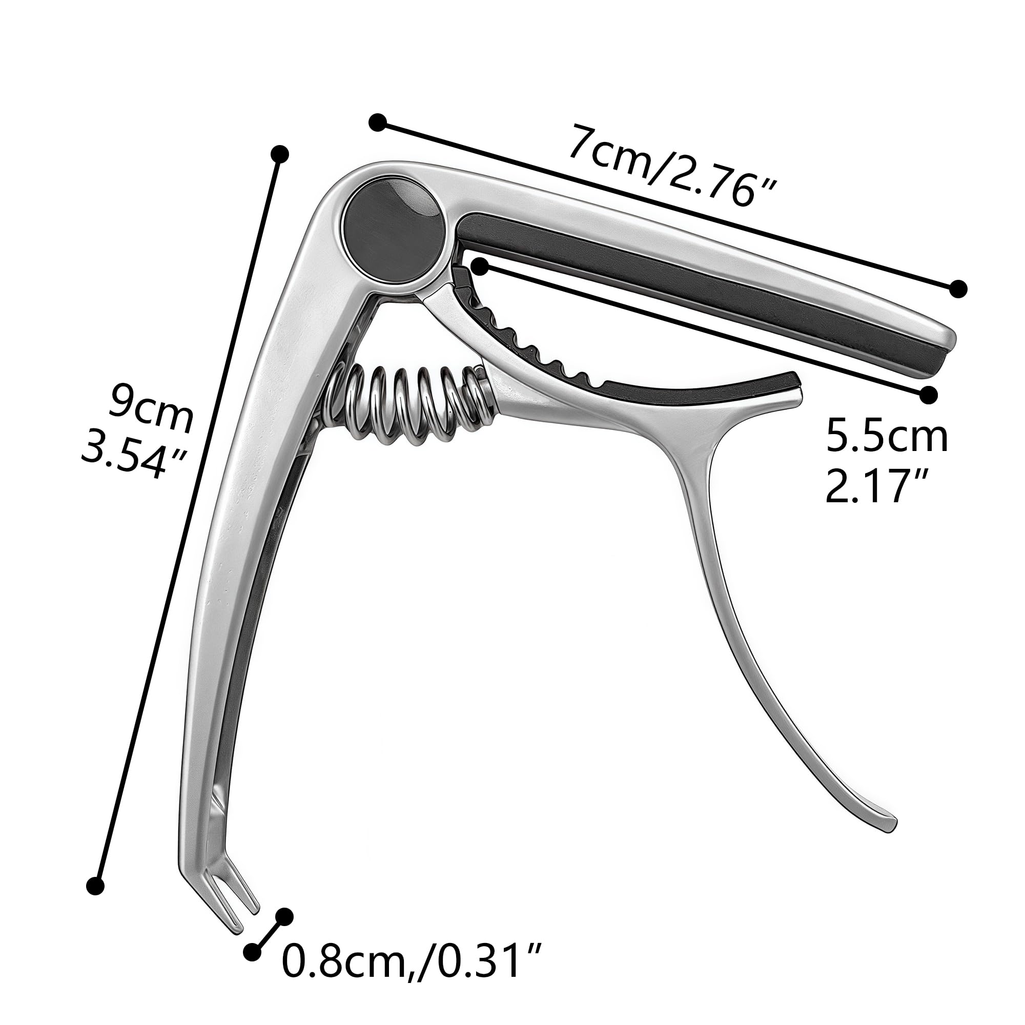 Musiin Guitar Folk Ukulele Capo Electric Guitar Accessory Professional Durable Metal Capo(Silver) - Image 2