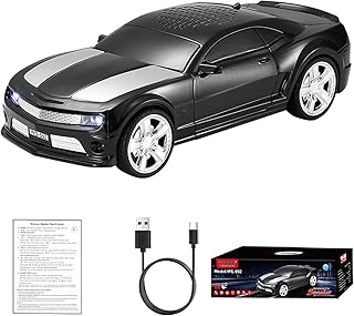 WS-592 Supercar Design Bluetooth Replica Speaker – Portable Car Model Wireless Speaker with TWS Stereo, FM Radio, LED Party Lights, USB/TF Playback, Hands-Free Calling, Microphone(Black)