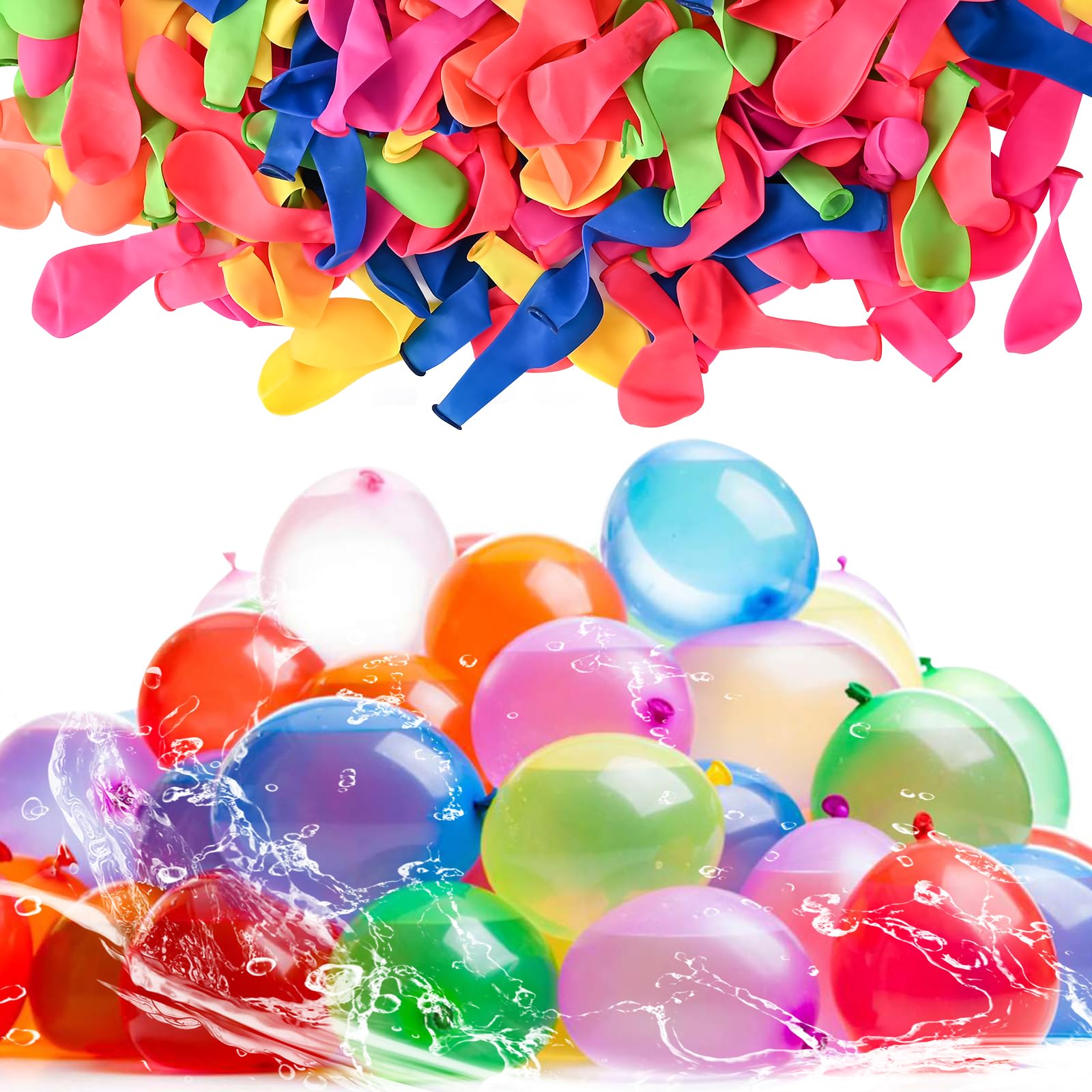 Tigvio 1000 Stück Wasserbomben, Wasserballons Set, Bunt Wasserbomben Wiederverwendbar, Wasserbomben Luftballons, Mini Luftballons für Kinder Wasserspiele Sommer Draussen Party Sommergeschenk