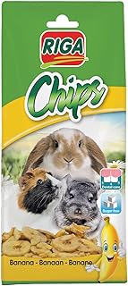 Riga - Chips De Banane Séchée - Friandise Naturelle pour Rongeurs - Riche en Vitamines Et Minéraux - sans Additifs - Idéale pour l’Usure des Dents - 50G