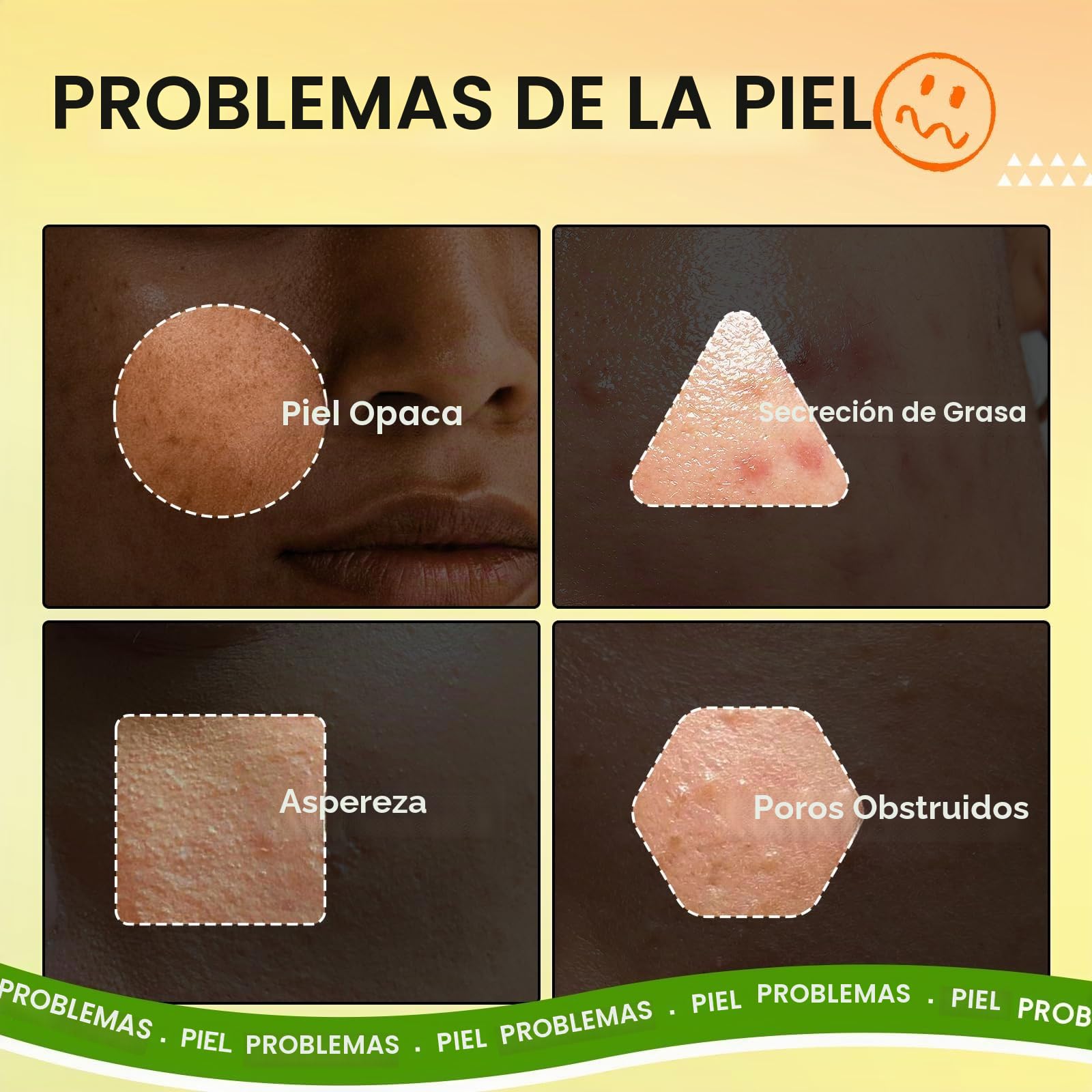 QUIYUM Set de Cuidado Facial para Mujer, 10 Piezas, Piel Grasa y Mixta | con Acné, Ácido Salicílico, Vitamina C y Péptidos, Control de Aceite, Iluminador, Antiacné
