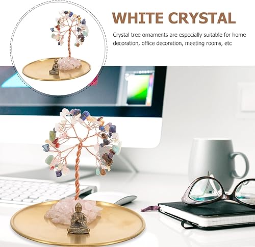 Miniatura 5 de GALPADA 1 juego de estatua de Buda de Buda, decoración de árbol de cristal, bandeja de árbol de cristal, decoración de oficina, quemador de